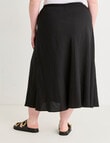 Amy & Ivy Tie Front Bias Cut Skirt, Black product photo View 02 S