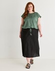 Amy & Ivy Tie Front Bias Cut Skirt, Black product photo View 03 S
