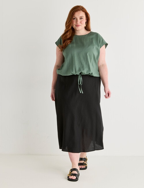 Amy & Ivy Tie Front Bias Cut Skirt, Black product photo View 03 L