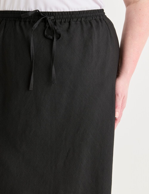 Amy & Ivy Tie Front Bias Cut Skirt, Black product photo View 04 L