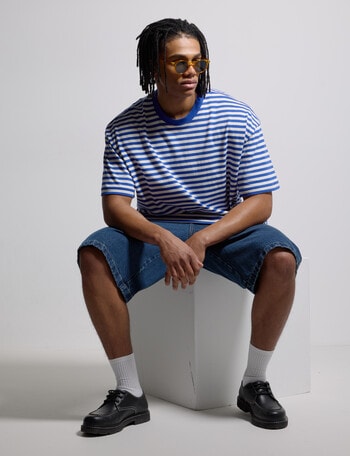 AIR SPACE Icon Stripe Tee, Blue product photo