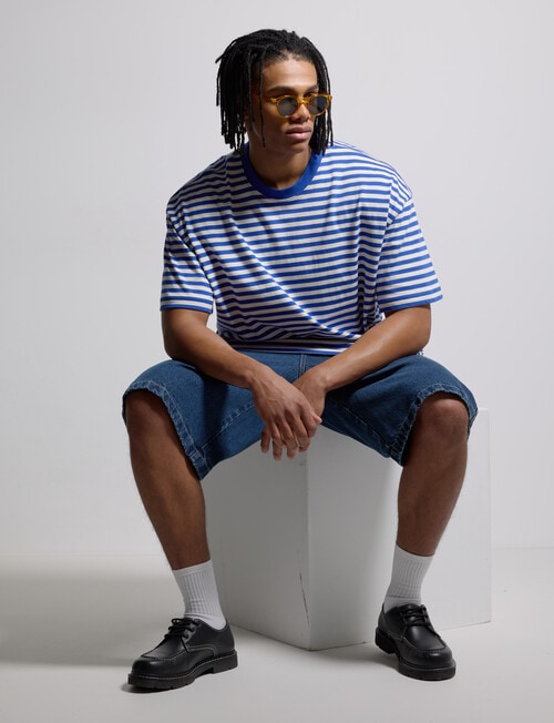 AIR SPACE Icon Stripe Tee, Blue product photo