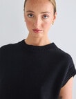 Jigsaw Curve Cotton Vest, Black product photo View 04 S