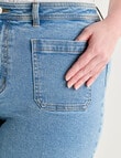 Amy & Ivy Pocket Front Flared Crop Jean, Blue Wash product photo View 04 S