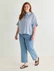 Amy & Ivy Pocket Front Flared Crop Jean, Blue Wash product photo View 06 S