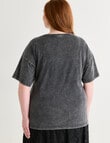 Amy & Ivy Print Drop Shoulder Tee, Acid Black product photo View 02 S