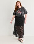 Amy & Ivy Print Drop Shoulder Tee, Acid Black product photo View 03 S