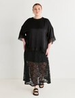 Amy & Ivy Short Sleeve Lace Trim Top, Black product photo View 07 S
