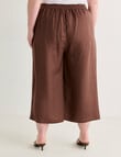 Amy & Ivy Pleat Front Wide Leg Crop Pant, Chocolate product photo View 02 S
