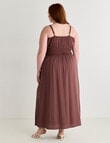 Amy & Ivy Shirred Waist Midi Dress, Chocolate product photo View 02 S