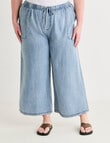 Amy & Ivy Lyocell Culotte Pant, Mid Blue product photo