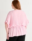 Amy & Ivy V-Neck Empire Top with Dolman Sleeve, Pink product photo View 02 S