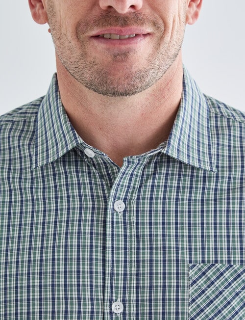Chisel Mason Short Sleeve Shirt, Green - Casual Shirts