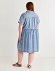 Amy & Ivy Lyocell Short Sleeve Shirt Dress, Mid Blue product photo View 02 S