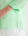 Zest Essential Linen Long Sleeve Shirt, Lime product photo View 06 S