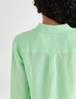 Zest Essential Linen Long Sleeve Shirt, Lime product photo View 07 S