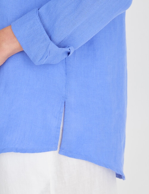 Zest Essential Linen Long Sleeve Shirt, Cornflower product photo View 05 L