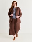 Amy & Ivy Elbow Sleeve Stripe Tee, Chocolate & Blue product photo View 03 S