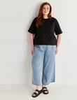 Amy & Ivy Elbow Sleeve Plain Tee, Black product photo View 03 S