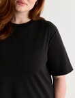 Amy & Ivy Elbow Sleeve Plain Tee, Black product photo View 04 S