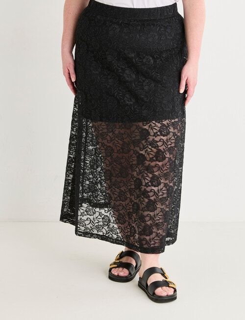 Amy & Ivy Lace Skirt, Black product photo
