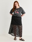 Amy & Ivy Lace Skirt, Black product photo View 03 S