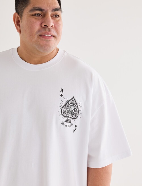 Gasoline King Size Ace of Spades Tee, White product photo View 04 L
