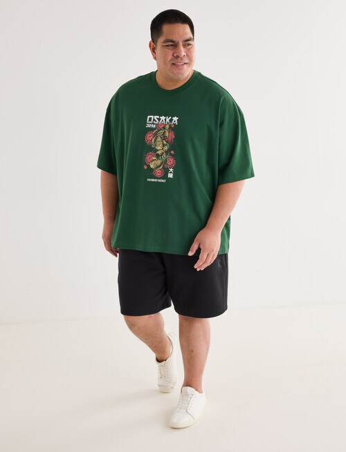 Gasoline King Size Osaka Japan Tee, Green product photo View 03 L