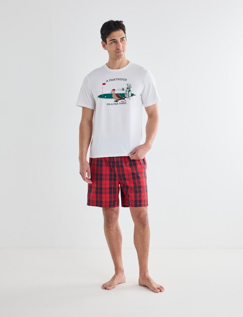 Mazzoni Christmas Check Woven Sleep Short , Red, Black & Green product photo View 05 L