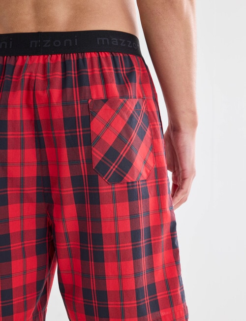 Mazzoni Christmas Check Woven Sleep Short , Red, Black & Green product photo View 06 L