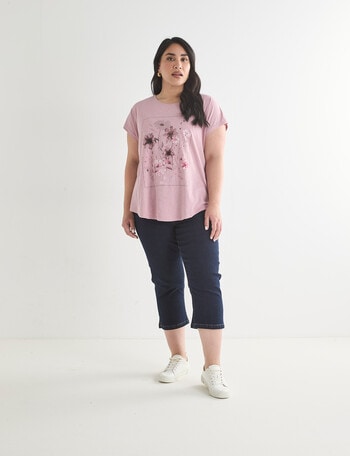 Denim Republic Curve Skinny Capri Pant, Dark Rinse product photo