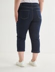 Denim Republic Curve Skinny Capri Pant, Dark Rinse product photo View 02 S