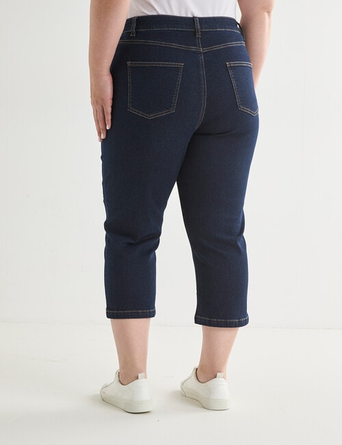 Denim Republic Curve Skinny Capri Pant, Dark Rinse product photo View 02 L
