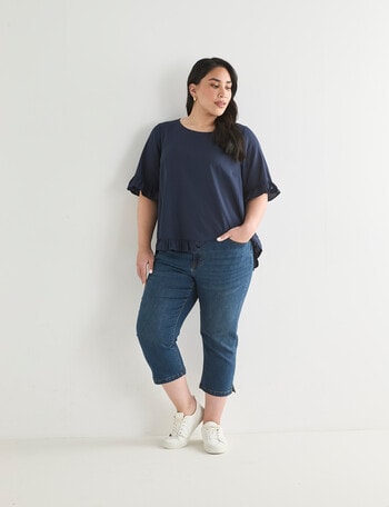 Denim Republic Curve Skinny Capri Pant, Mid Wash product photo