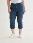 Denim Republic Curve Skinny Capri Pant, Mid Wash product photo View 03 S