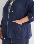 Studio Curve Linen Viscose Hooded Jacket, Ink product photo View 06 S