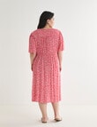 Studio Curve Midi Print Empire Tea Dress, Ditsy Coral & White product photo View 02 S