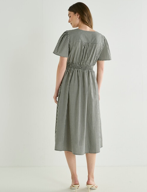 Whistle Gingham Tea Dress, Black & White product photo View 02 L