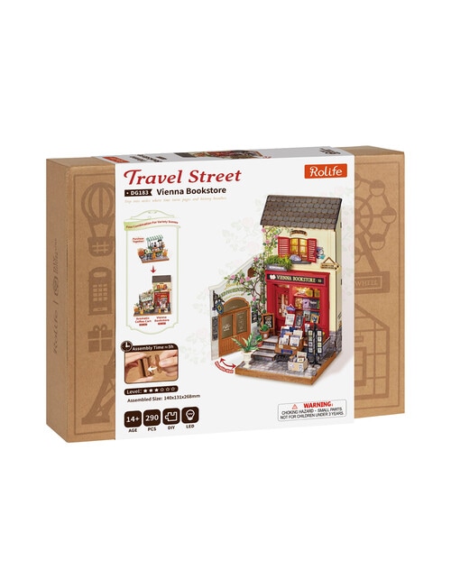 Rolife Vienna Bookstore DIY Miniature House, DG183 product photo View 02 L
