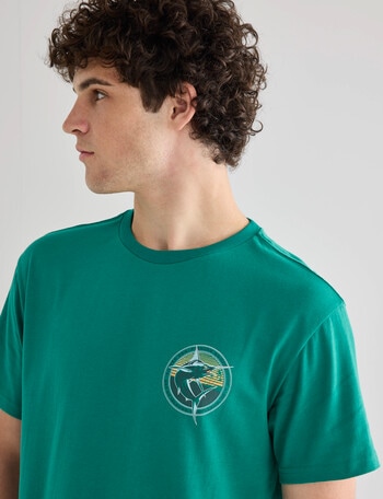 Gasoline Marlin Printed Tee, Green product photo