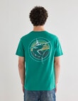 Gasoline Marlin Printed Tee, Green product photo View 02 S
