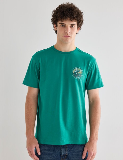Gasoline Marlin Printed Tee, Green product photo View 04 L