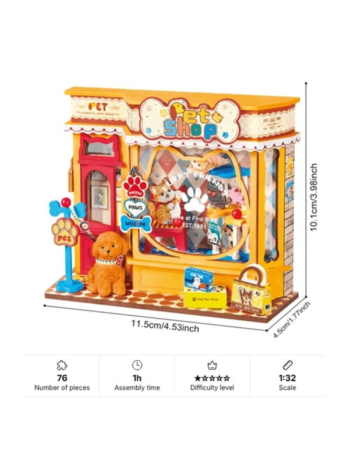 Rolife Pawfect Pet Shop DIY Miniature House, DS045 product photo View 03 L