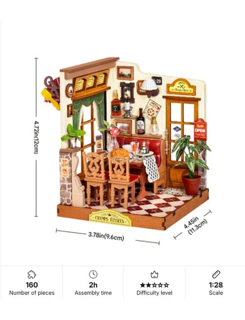 Rolife Champs-&Eacute;lys&eacute;es Bistro DIY Miniature House, DS053 product photo View 03 L