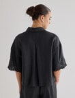 Mineral Emmett Embroidery Shirt, Black product photo View 02 S