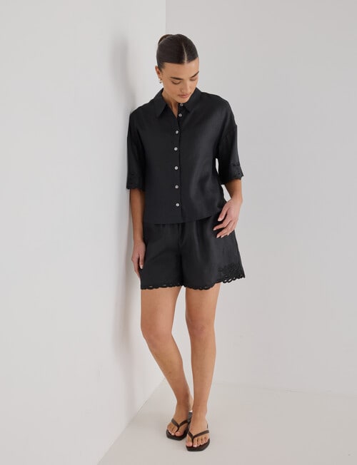 Mineral Emmett Embroidery Shirt, Black product photo View 03 L