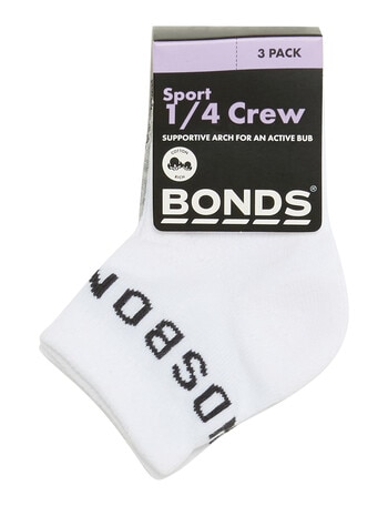 Bonds Active Outfitting Quarter Crew Socks, 3-Pack product photo