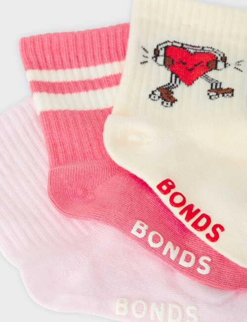 Bonds Stay Ons Outfitting Crew Socks, 3-Pack, Cream Multi product photo View 03 L