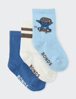 Bonds Stay Ons Outfitting Crew Socks, 3-Pack, Blue product photo View 02 S