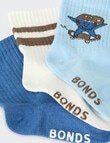Bonds Stay Ons Outfitting Crew Socks, 3-Pack, Blue product photo View 03 S